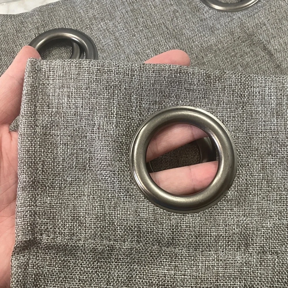 Set of 2 Grey window Curtains about 3ft by 7 ft with grommets.  rod hanging